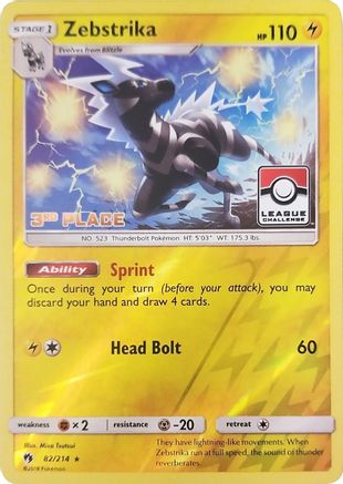 Zebstrika (League Challenge) [3rd Place] (82) Reverse Holofoil - League & Championship Cards