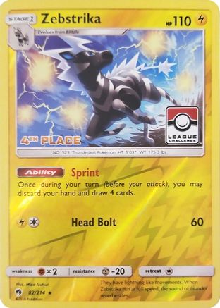 Zebstrika (League Challenge) [4th Place] (82) Reverse Holofoil - League & Championship Cards