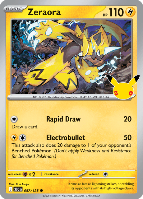 Zeraora (57) Holofoil - 30th Celebration