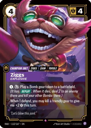 Ziggs, Explosive (112) Foil - Radiance