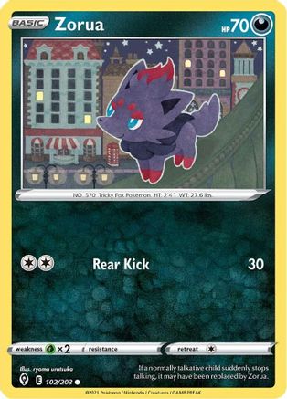 Zorua (102) Reverse Holofoil - Evolving Skies