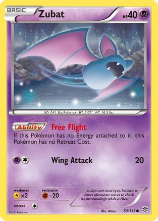 Zubat (53) Reverse Holofoil - Plasma Storm