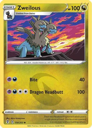 Zweilous (114) Reverse Holofoil - Evolving Skies