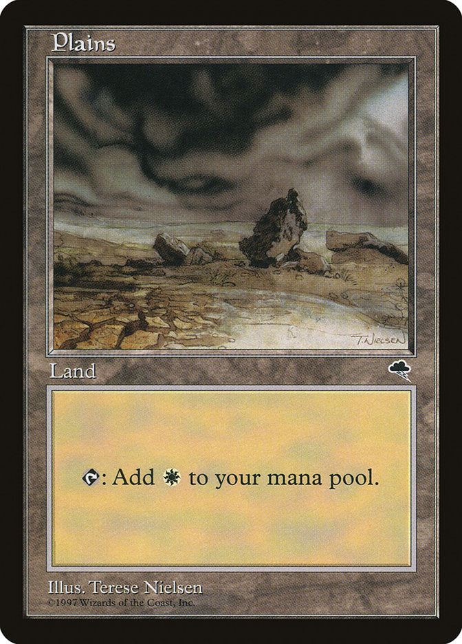 Plains (Black Signature on White Background) [Tempest] | Silver Goblin