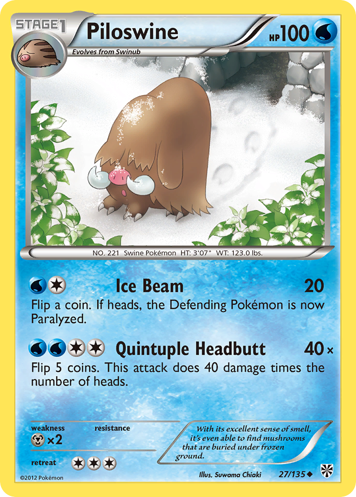 Piloswine (27/135) [Black & White: Plasma Storm] | Silver Goblin