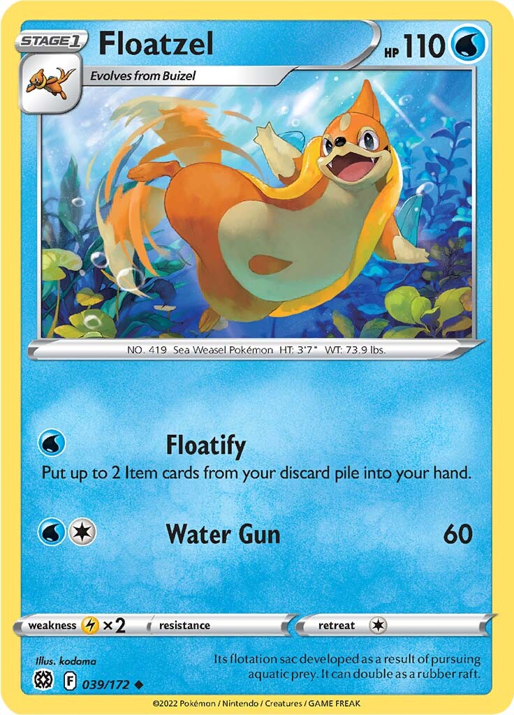 Floatzel (039/172) [Sword & Shield: Brilliant Stars] | Silver Goblin