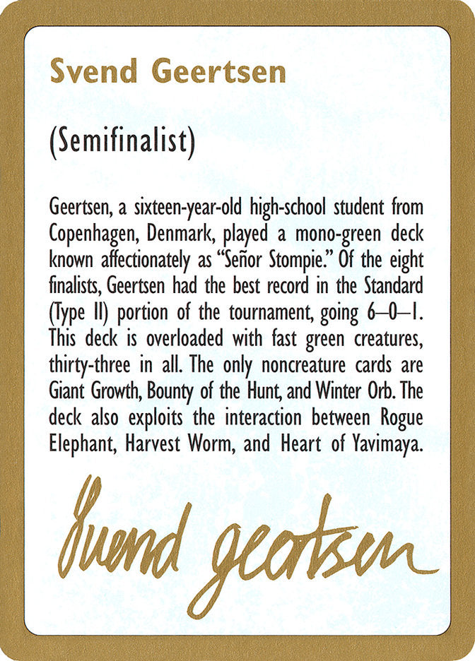 Svend Geertsen Bio [World Championship Decks 1997] | Silver Goblin