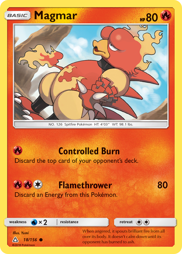 Magmar (18/156) [Sun & Moon: Ultra Prism] | Silver Goblin