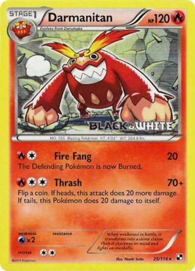 Darmanitan (25/114) (Prerelease Promo) [Black & White: Black Star Promos] | Silver Goblin