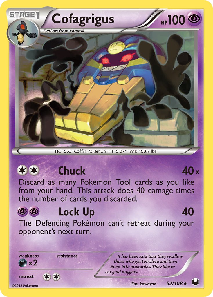 Cofagrigus (52/108) (Cracked Ice Holo) (Theme Deck Exclusive) [Black & White: Dark Explorers] | Silver Goblin