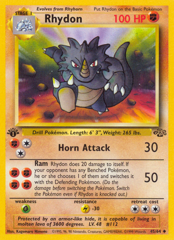 Rhydon (45/64) [Jungle 1st Edition] | Silver Goblin