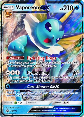 Vaporeon GX (SM172) (Jumbo Card) [Sun & Moon: Black Star Promos] | Silver Goblin