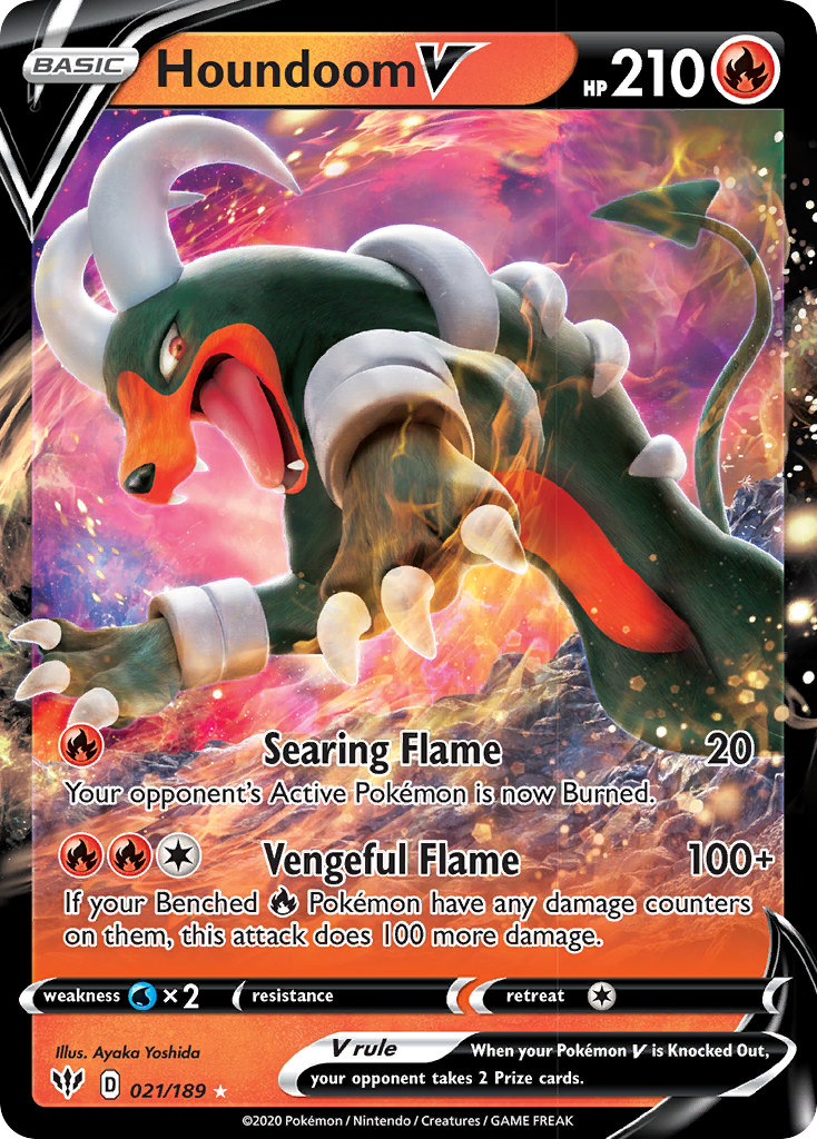 Houndoom V (021/189) [Sword & Shield: Darkness Ablaze] | Silver Goblin