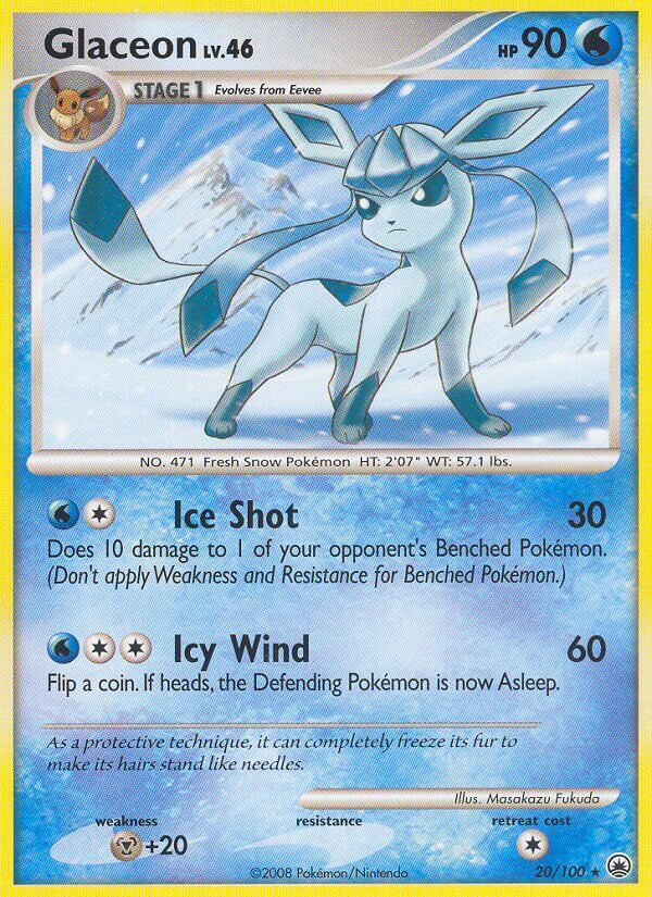 Glaceon (20/100) (Theme Deck Exclusive) [Diamond & Pearl: Majestic Dawn] | Silver Goblin