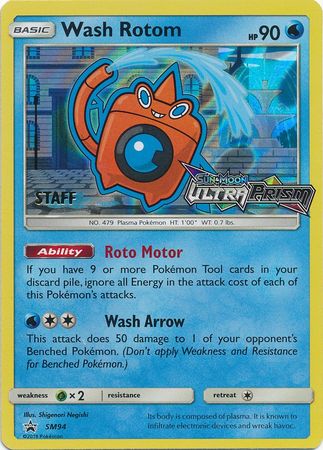 Wash Rotom (SM94) (Staff Prerelease Promo) [Sun & Moon: Black Star Promos] | Silver Goblin