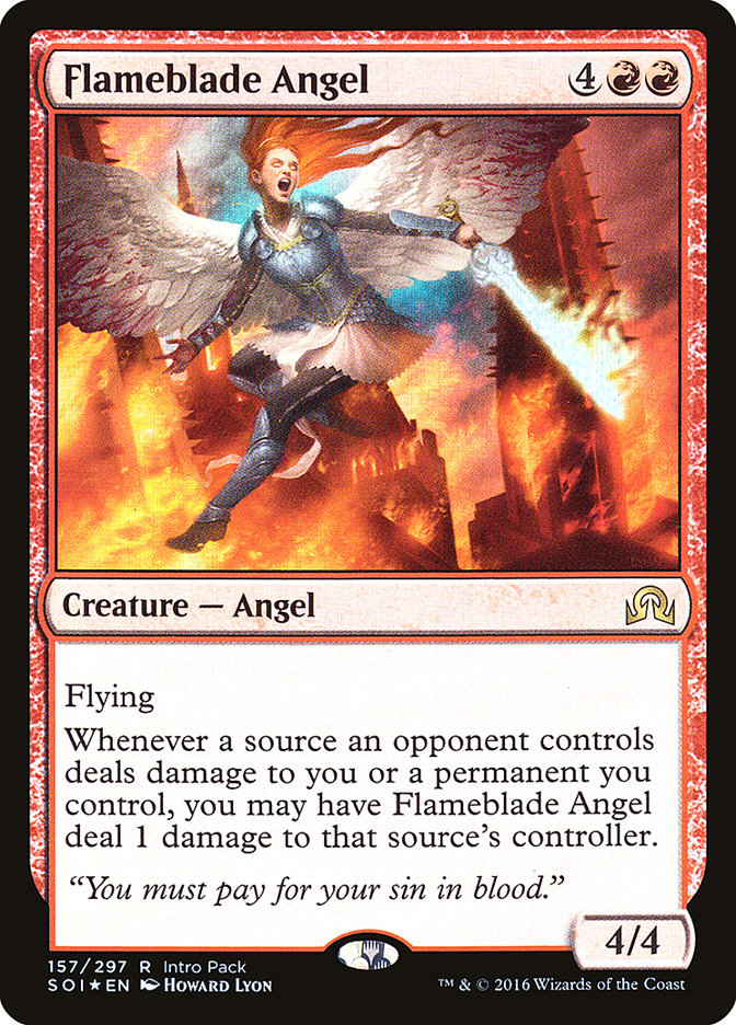 Flameblade Angel (Intro Pack) [Shadows over Innistrad Promos] | Silver Goblin