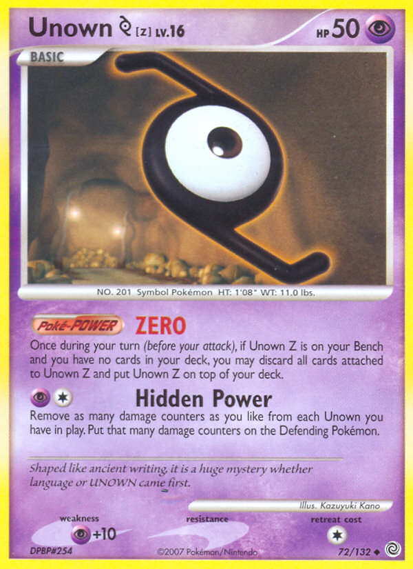 Unown Z (72/132) [Diamond & Pearl: Secret Wonders] | Silver Goblin