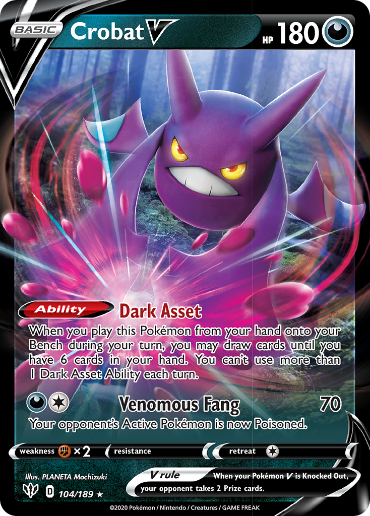 Crobat V (104/189) [Sword & Shield: Darkness Ablaze] | Silver Goblin