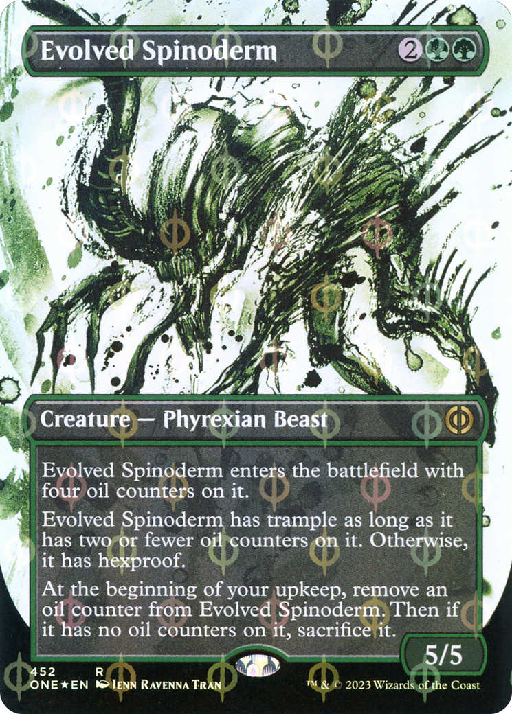 Evolved Spinoderm (Borderless Ichor Step-and-Compleat Foil) [Phyrexia: All Will Be One] | Silver Goblin