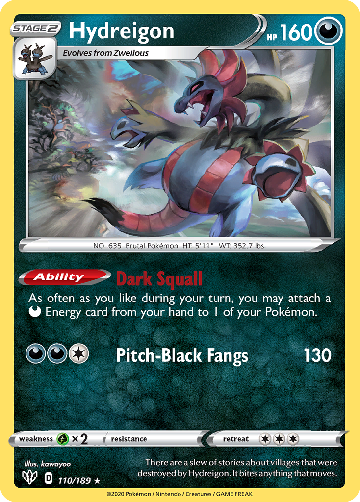 Hydreigon (110/189) [Sword & Shield: Darkness Ablaze] | Silver Goblin