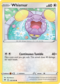 Whismur (135/185) [Sword & Shield: Vivid Voltage] | Silver Goblin