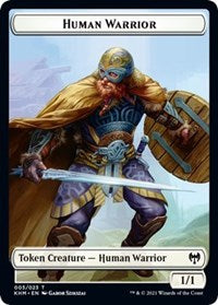 Human Warrior // Kaya, the Inexorable Emblem Double-Sided Token [Kaldheim Tokens] | Silver Goblin