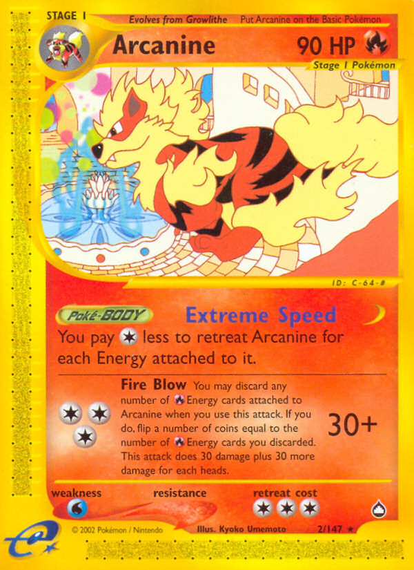 Arcanine (2/147) [Aquapolis] | Silver Goblin