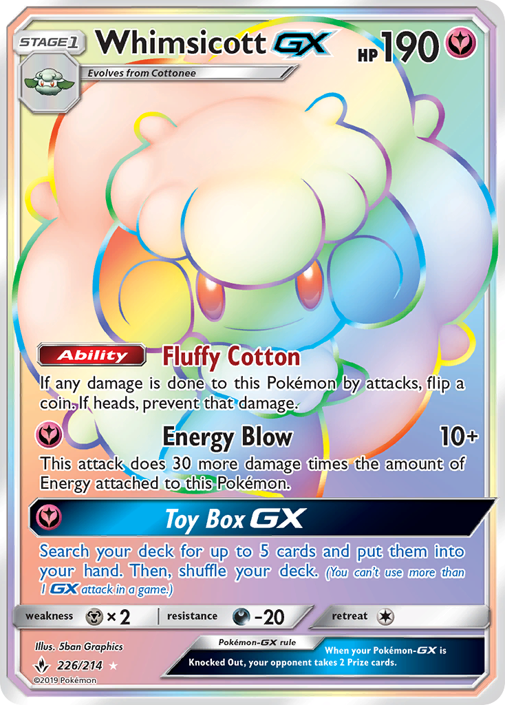 Whimsicott GX (226/214) [Sun & Moon: Unbroken Bonds] | Silver Goblin