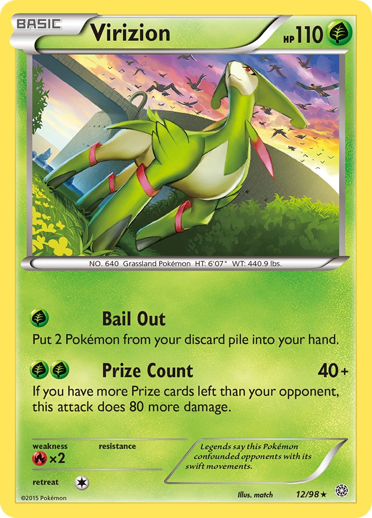 Virizion (12/98) (Theme Deck Exclusive) [XY: Ancient Origins] | Silver Goblin