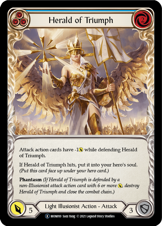 Herald of Triumph (Blue) [U-MON010-RF] (Monarch Unlimited)  Unlimited Rainbow Foil | Silver Goblin