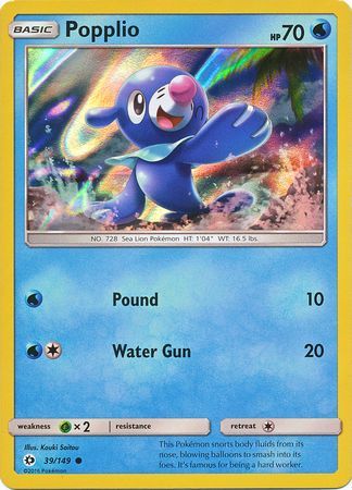 Popplio (39/149) (Water Web Holo) [Sun & Moon: Base Set] | Silver Goblin