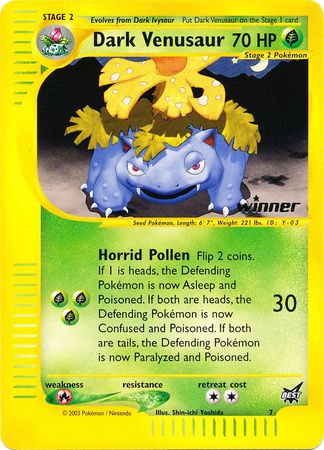 Dark Venusaur (7) (Winner) [Best of Promos] | Silver Goblin