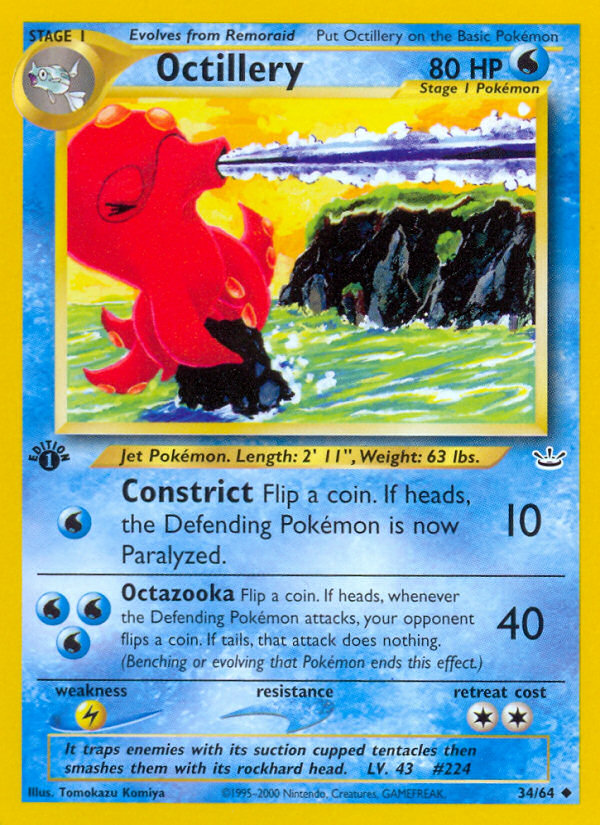 Octillery (34/64) [Neo Revelation 1st Edition] | Silver Goblin