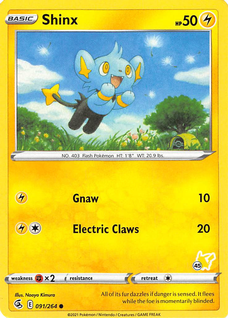 Shinx (091/264) (Pikachu Stamp #45) [Battle Academy 2022] | Silver Goblin