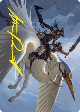 Gryffwing Cavalry Art Card (Gold-Stamped Signature) [Innistrad: Crimson Vow Art Series] | Silver Goblin