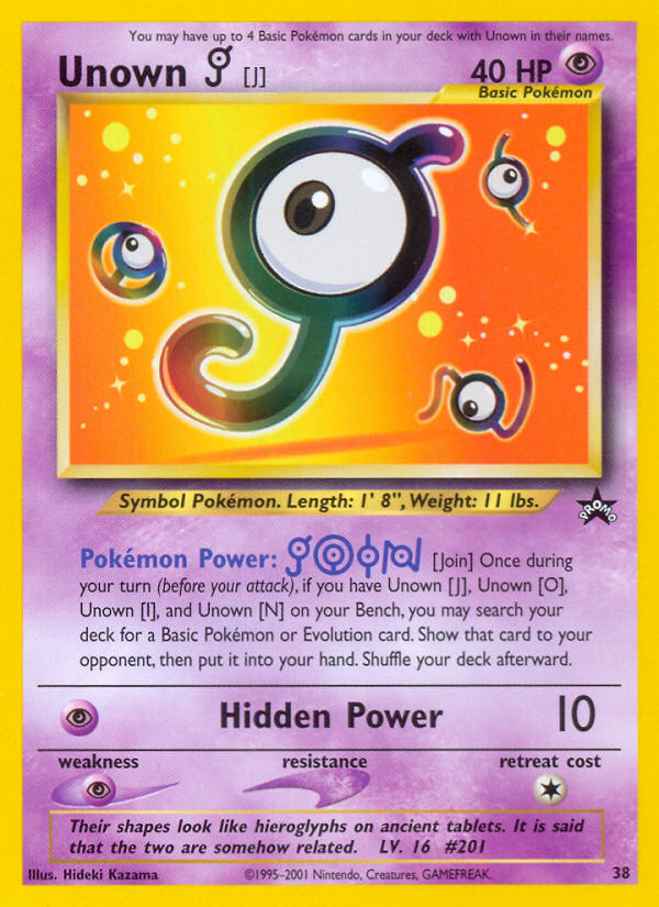 Unown [J] (38) [Wizards of the Coast: Black Star Promos] | Silver Goblin