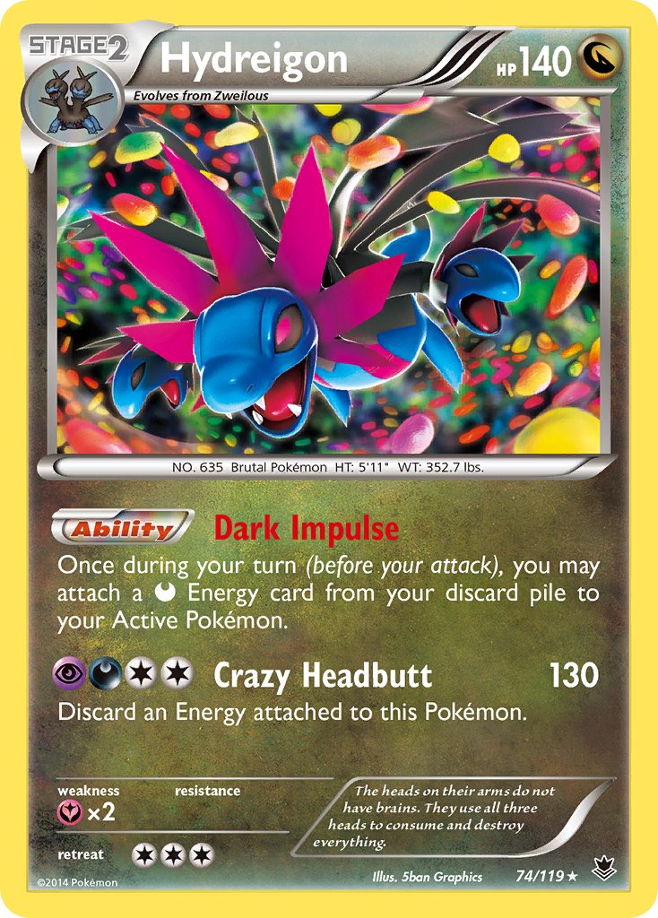 Hydreigon (74/119) (Cosmos Holo) (Blister Exclusive) [XY: Phantom Forces] | Silver Goblin