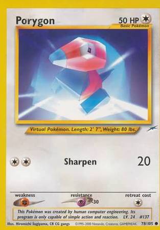 Porygon (78/105) [Neo Destiny Unlimited] | Silver Goblin