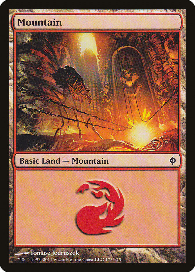 Mountain (173) [New Phyrexia] | Silver Goblin