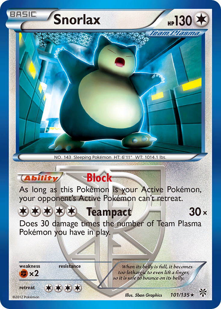 Snorlax (101/135) [Black & White: Plasma Storm] | Silver Goblin