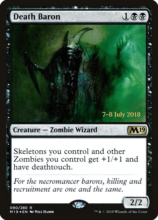 Death Baron [Core Set 2019 Prerelease Promos] | Silver Goblin