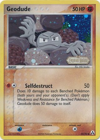 Geodude (53/92) (Stamped) [EX: Legend Maker] | Silver Goblin