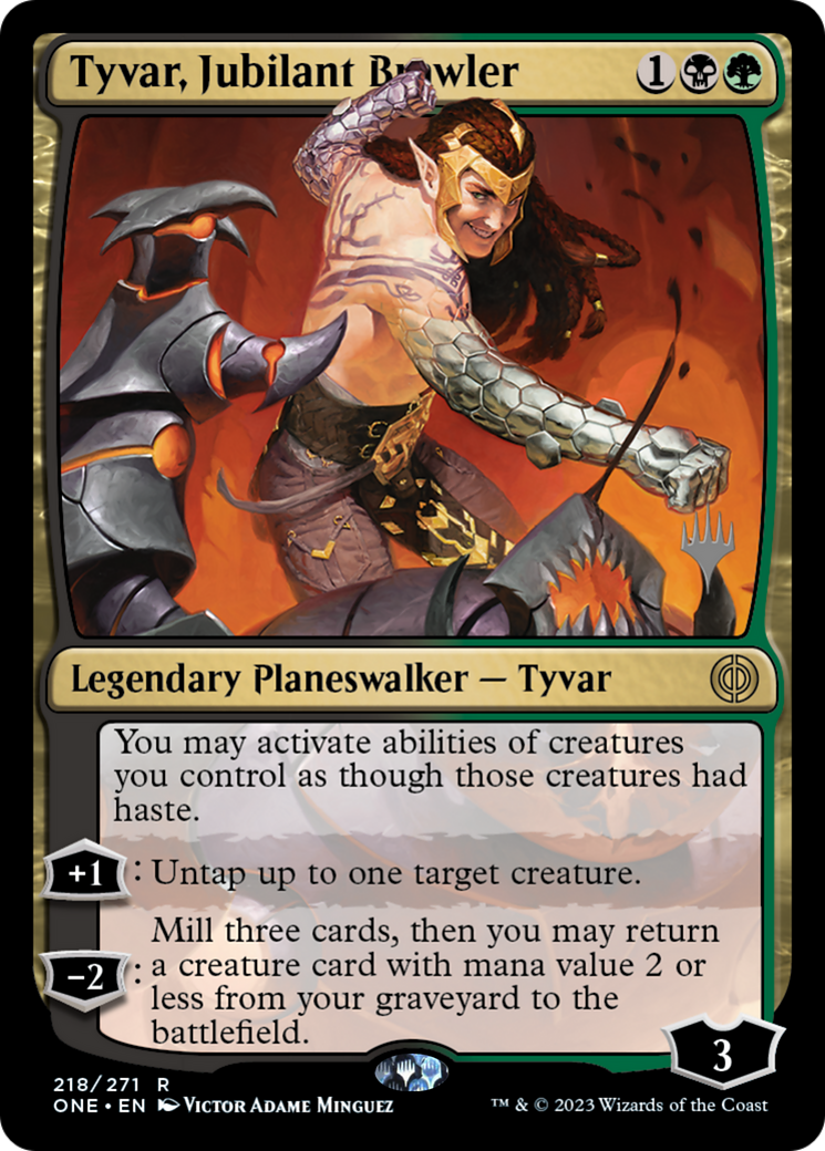 Tyvar, Jubilant Brawler (Promo Pack) [Phyrexia: All Will Be One Promos] | Silver Goblin
