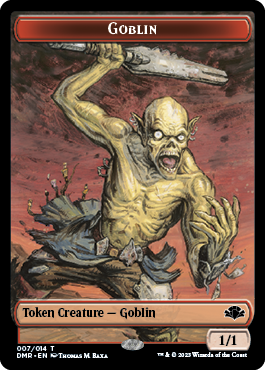 Goblin // Construct Double-Sided Token [Dominaria Remastered Tokens] | Silver Goblin