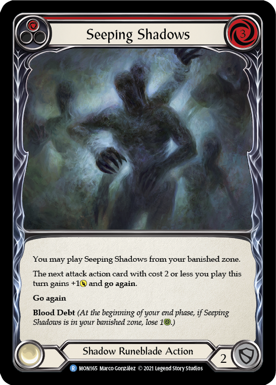 Seeping Shadows (Red) [MON165] (Monarch)  1st Edition Normal | Silver Goblin