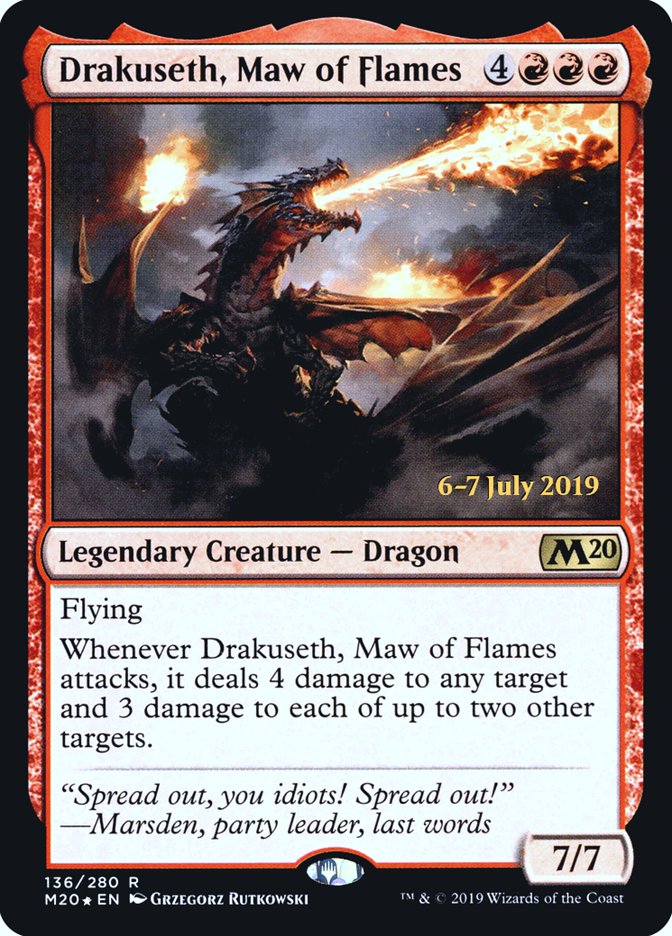 Drakuseth, Maw of Flames [Core Set 2020 Prerelease Promos] | Silver Goblin