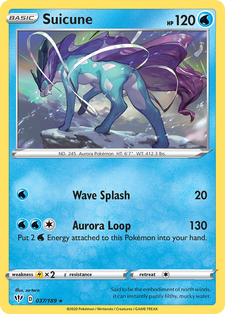 Suicune (037/189) (Theme Deck Exclusive) [Sword & Shield: Darkness Ablaze] | Silver Goblin