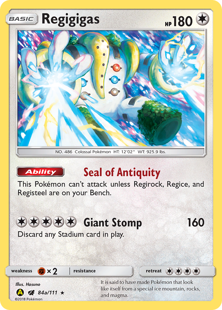 Regigigas (84a/111) (Alternate Art Promo) [Sun & Moon: Crimson Invasion] | Silver Goblin