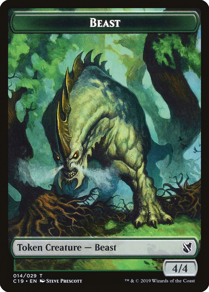 Beast (014) // Wurm Double-Sided Token [Commander 2019 Tokens] | Silver Goblin
