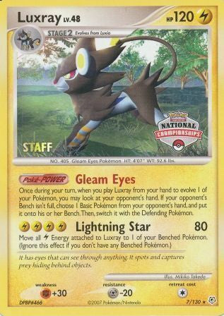 Luxray (7/130) (National Championships) (Staff) [Diamond & Pearl: Base Set] | Silver Goblin